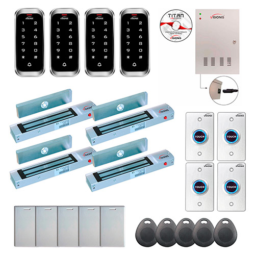 Four Doors Professional Access Control Outswinging Door 300lbs