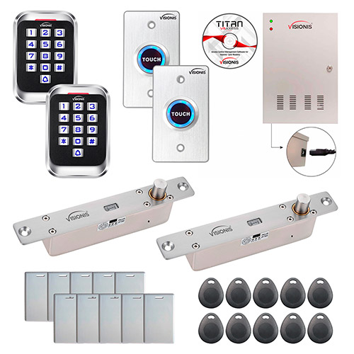 Two Doors Access Control Electric Drop Bolt Fail Secure Time Attendance
