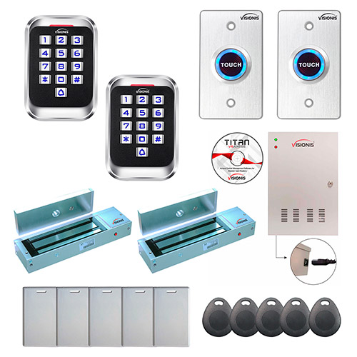 2 Door Professional Access Control for Outswing Door Electric Lock 1200lb Time Attendance