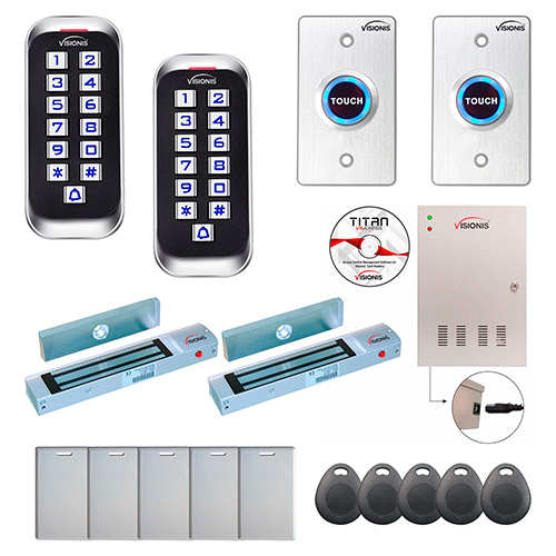 2 Door Professional Access Control for Outswing Door Electric Lock 300lb Time Attendance