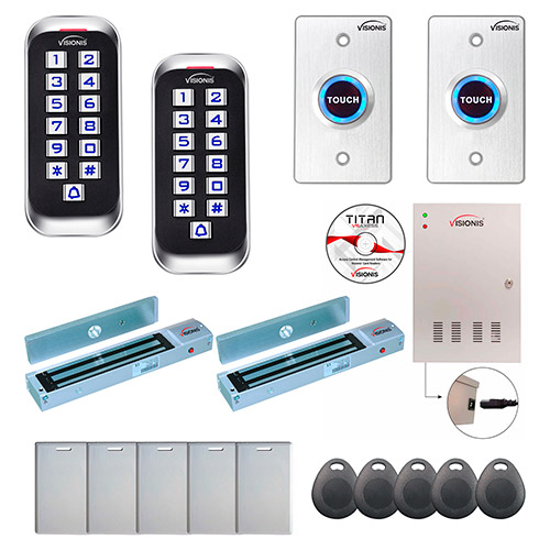 2 Door Professional Access Control for Outswing Door Electric Lock 600lb Time Attendance