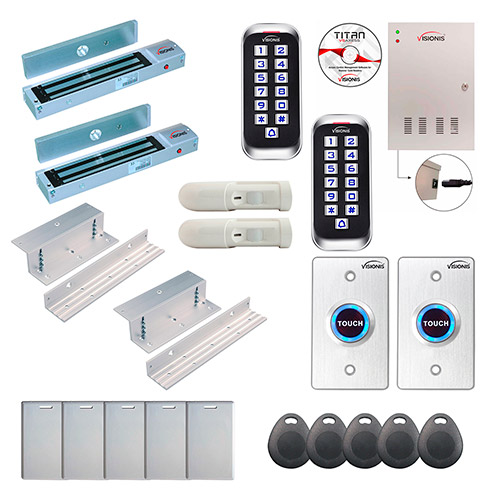 2 Door Professional Access Control for Inswing Door Electric Lock 600lbs Time Attendance