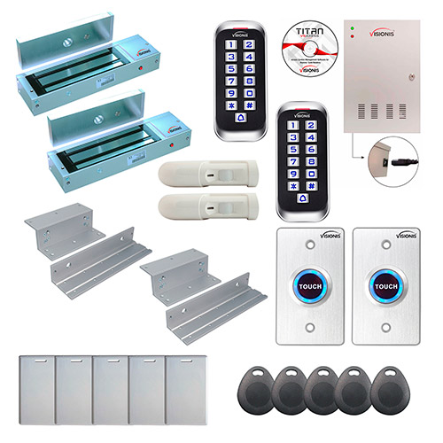 2 Door Professional Access Control for Inswing Door Electric Lock 1200lbs Time Attendance