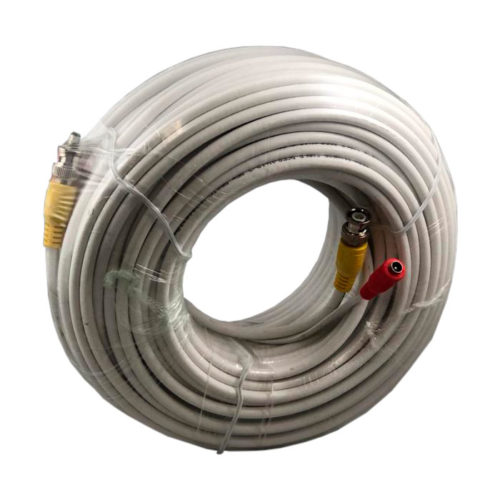 RG56/U BNC Premade Wire/Cable, 100FT, White Color