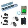 One Door Access Control Outswinging Door 600lbs Electromagnetic Lock + Visionis LED Request to Exit Button with Timer Delay