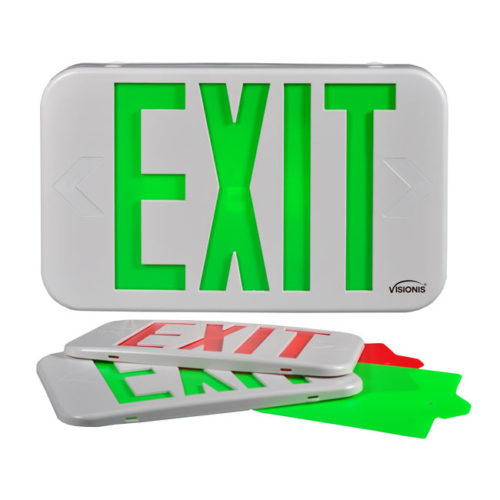 Dual Color 2 in 1 (Red/Green) Exit Sign LED Light + 6 Inch + Double Sided