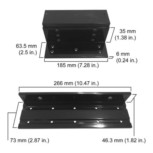 VIS-ZL1200-BL – Black L and Z bracket for 1200lbs electromagnetic lock