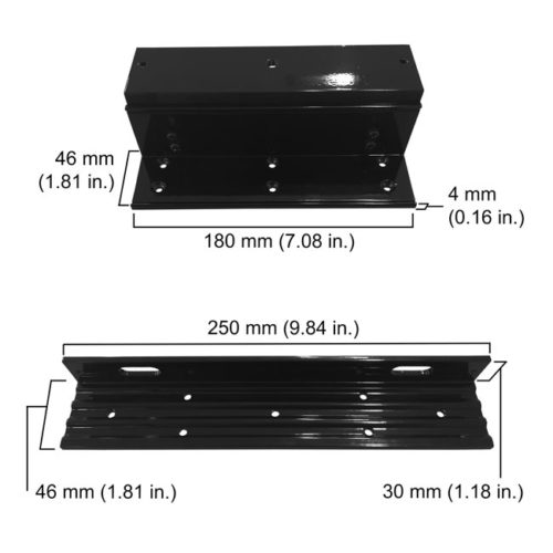 VIS-ZL600-BL – Black L and Z bracket for 600lbs electromagnetic lock
