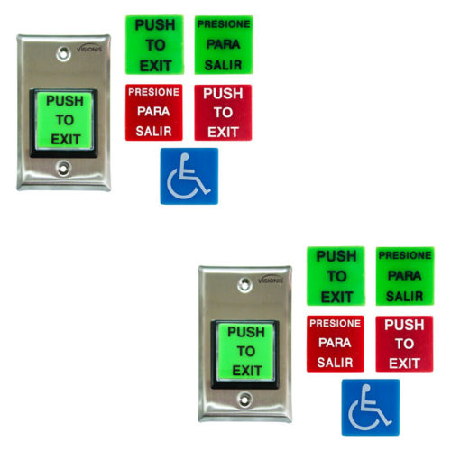 2 Pack FPC-8918 VIS-7040 Push To Exit Button For Door Access Control With LED Light