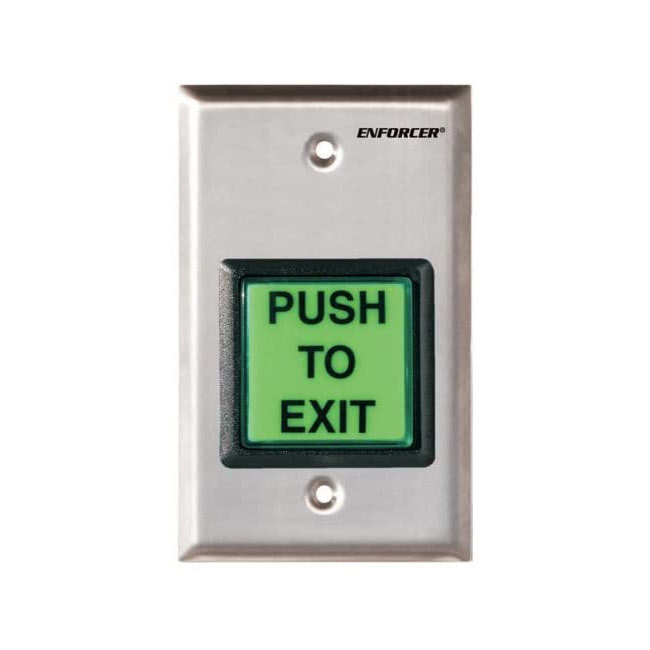 SD-7202GC-PTQ Seco-Larm Stainless-Steel Illuminated Request-to-Exit Plate w/Timer 