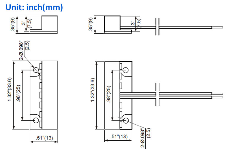 FM-106 Magnetic contact dimensions