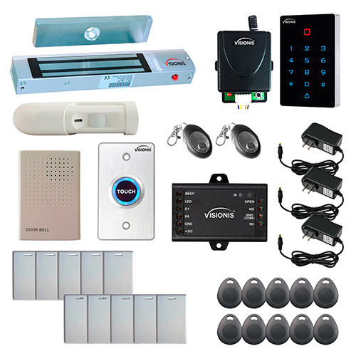One Door Access Control Electromagnetic Lock + WIFI Keypad/Reader + Wireless Receiver + PIR FPC-9098