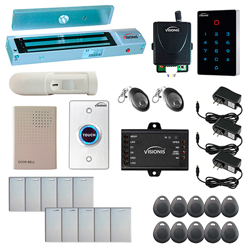 Access Control Out Swinging Door 600lbs Electromagnetic Lock + WIFI keypad + receiver + motion sensor FPC-9099