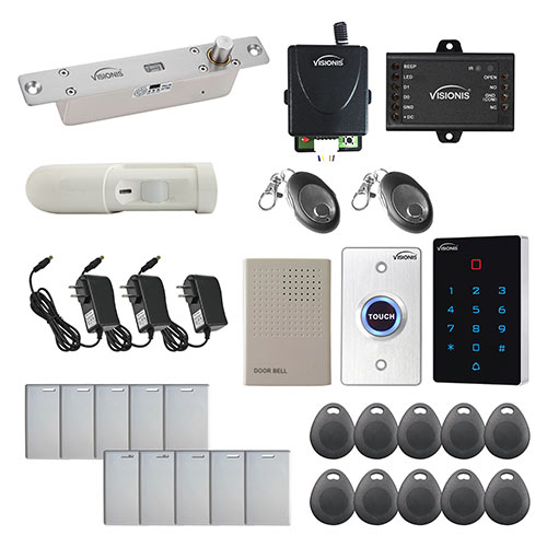 One Door Access Control Electric Drop Bolt + WIFI keypad + receiver + motion sensor FPC-9105