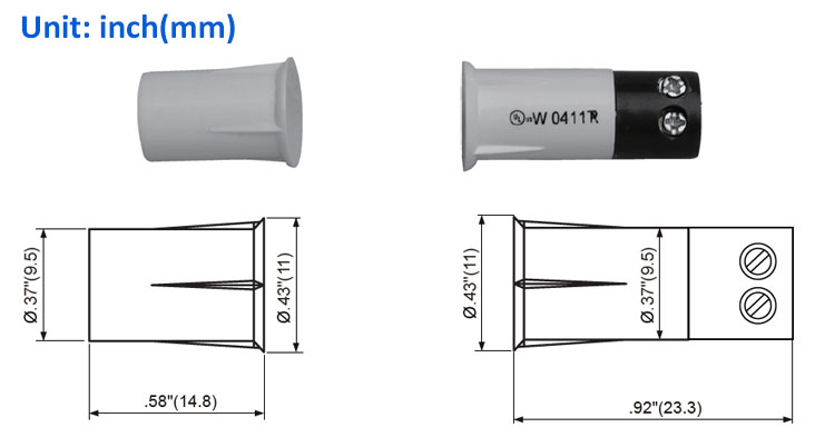 STB-3/8-TC Magnetic contact dimensions
