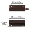 TANE Wired Side Lead Surface Mount Magnetic Contact BROWN Color Alarm Window Security FM-102-BR
