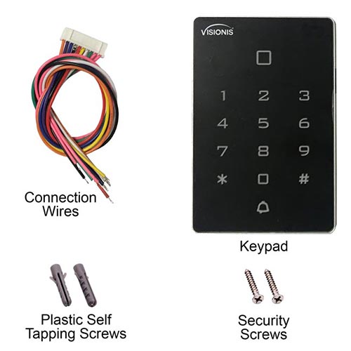 Items included in WIFI Keypad Reader Standalone and Wiegand VIS-3025