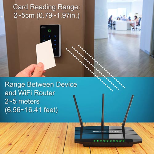 Card reading range, WIFI Keypad Reader Standalone and Wiegand VIS-3025