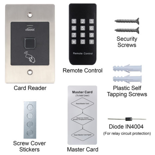 items included in the box access control fingerprint biometric card reader