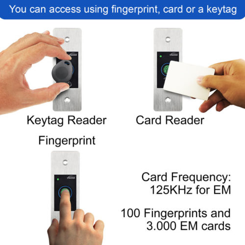 Indoor + Outdoor Rated IP66 Metal Access Control Standalone Only Biometric Fingerprint + Reader