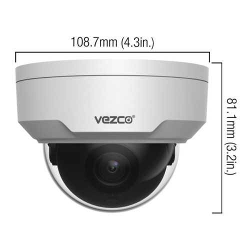 VZ-IP-D4K30M - 4K Vandal-resistant Network IR Fixed Dome Camera
