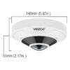 Vezco VZ-IP-12M360 - 4K Ultra HD Vandal-resistant Fisheye Fixed Dome Camera