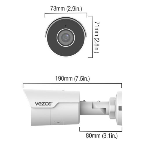 VZ-IP-B5230 5MP HD Mini IR Fixed Bullet Network Camera