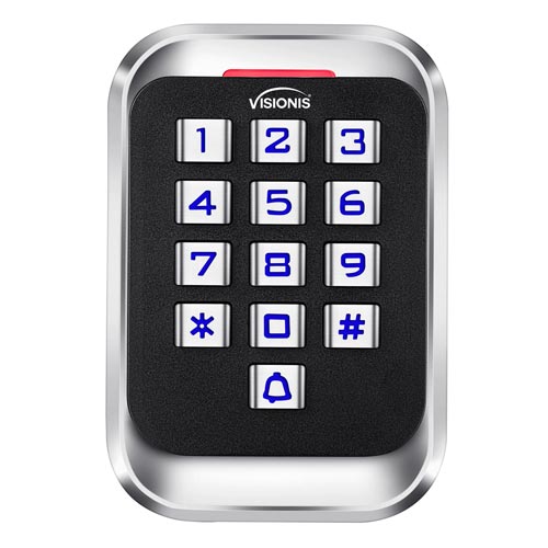 Access Control Indoor + Outdoor Rated IP68 Metal Anti Vandal Keypad + Reader Standalone + Wiegand 26 Wide Design No Software EM Cards Compatible - VIS-3004