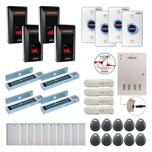 FPC-9297 Four Doors Access Control Outswinging Door 600lbs Magnetic Lock Time Attendance