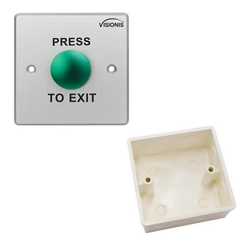 FPC-5401 Round sturdy Stainless steel Request to exit Button for Door access Control Wide Size With Plastic Gang Box