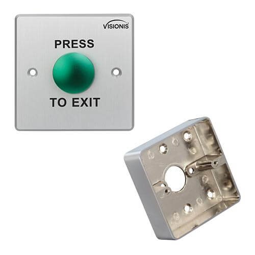 FPC-5402 Round sturdy Stainless steel Request to exit Button for Door access Control Wide Size With Zinc Alloy Gang Box
