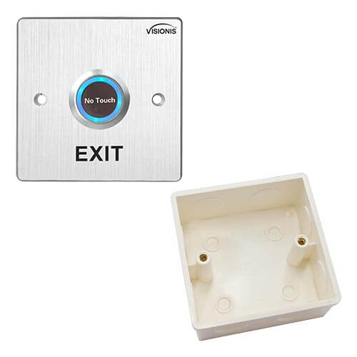 FPC-5420 Stainless Steel No Touch Request To Exit Button With Time Delay Wide Size with Plastic Back Box