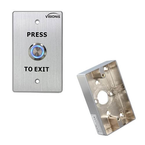 FPC-5431 Door Bell Type With Blue Led Request To Exit Button For Door Access Control With Zinc Alloy Back Box