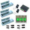 FPC-5022 Three door Access Control outswinging door 1200lbs Electromagnetic lock kit with Seco-Larm wireless receiver and remote kit