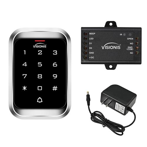 FPC-5661 Visionis VIS-3000 Access Control Weather Proof Metal Housing Anti Vandal Anti Rust Digital Touch Keypad Reader StandAlone No Software 125KHZ Em Cards Compatiable 2000 Users with Door Bell Kit with Power supply Included