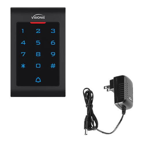FPC-5671 Visionis VIS-3002 Access Control Indoor Only Plastic Housing Keypad Reader Stand Alone No Software 125KHZ EM Card Compatible 500 Users With Door Bell With Power Supply Included
