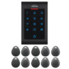 FPC-5673 Visionis VIS-3002 Access Control Indoor Only Plastic Housing Keypad Reader Stand Alone No Software 125KHZ EM Card Compatible 500 Users With DoorBell and a pack of 10 Key Fobs