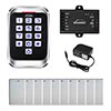 FPC-5683 Visionis VIS-3004 Access Control Weather Proof Metal Housing Anti Vandal Anti Rust Metal Touch Keypad Reader Standalone No Software 125KHZ EM cards Compatible 2000 USers with DoorBell With Power Supply Included and a pack of 10 Proximity Cards