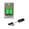 Visionis FPC-6274 Green with LED Square Request to Exit Button with Timer Delay for Door Access Control with Power Supply