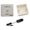 Visionis FPC-6291 Stainless Steel Door Bell Type Wide Size Exit Button for Door Access Control with No LED with Plastic Back Box and Power Supply