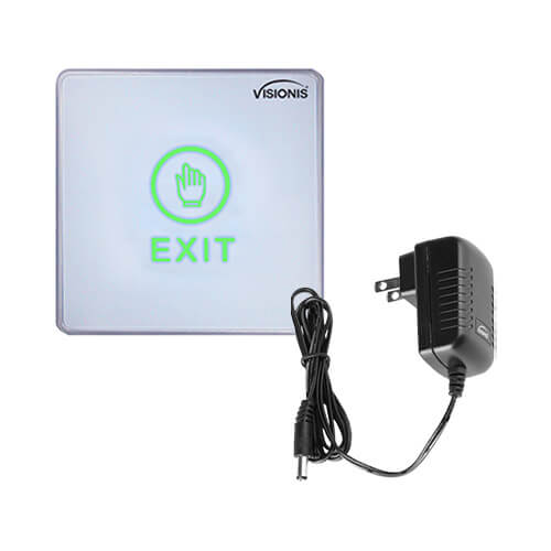Visionis FPC-6314 Touch Sensitive Type Wide Size Exit Button for Door Access Control and Power Supply