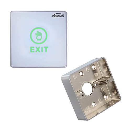 Visionis FPC-6316 Touch Sensitive Type Wide Size Exit Button for Door Access Control with Zinc Alloy Back Box