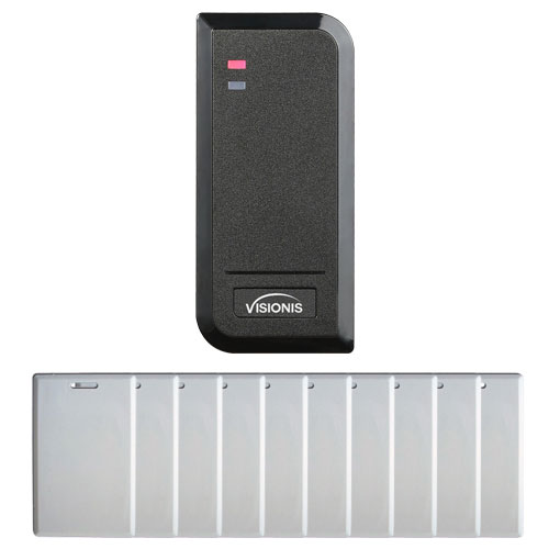 FPC-6431 VIS-3100 Access Control Black Outdoor IP66 Card Reader Only Compatible with Wiegand 26 Bit with a 10 Pack of Proximity cards